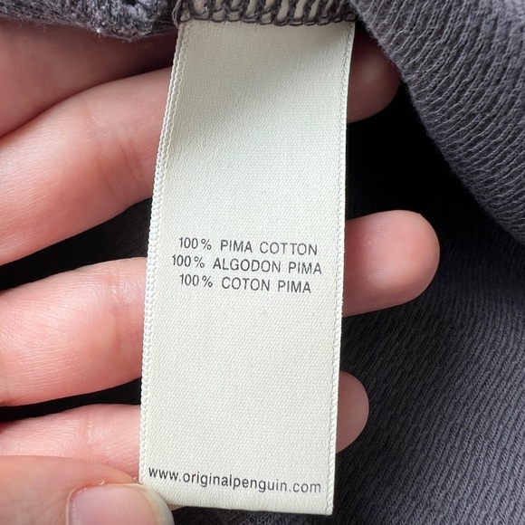 Original Penguin Grey Long Sleeve Pima Cotton Shirt Preppy Prep Unisex Large - Picture 6 of 10
